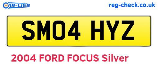 SM04HYZ are the vehicle registration plates.