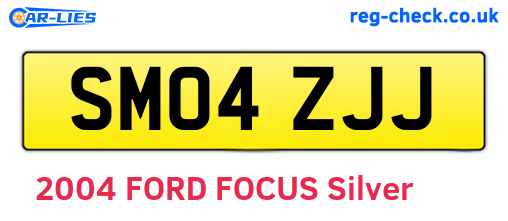 SM04ZJJ are the vehicle registration plates.