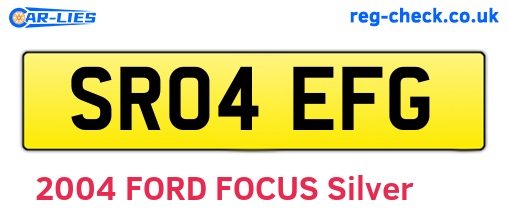 SR04EFG are the vehicle registration plates.