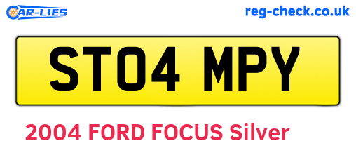 ST04MPY are the vehicle registration plates.