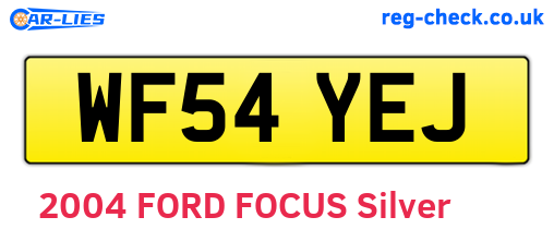WF54YEJ are the vehicle registration plates.
