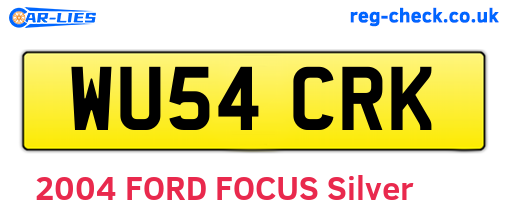WU54CRK are the vehicle registration plates.