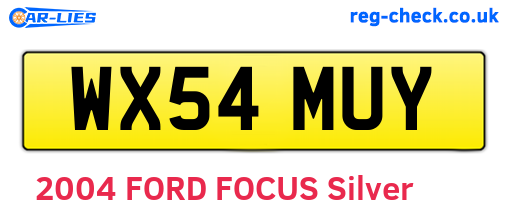 WX54MUY are the vehicle registration plates.