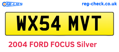 WX54MVT are the vehicle registration plates.
