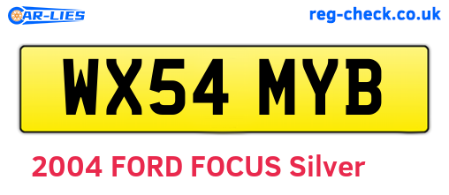 WX54MYB are the vehicle registration plates.