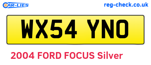 WX54YNO are the vehicle registration plates.