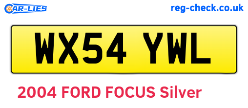 WX54YWL are the vehicle registration plates.