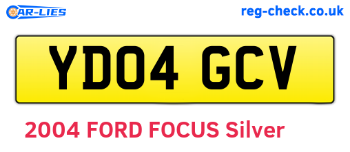 YD04GCV are the vehicle registration plates.