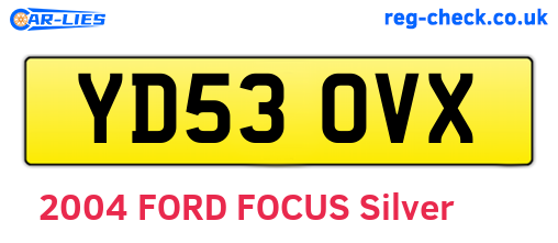 YD53OVX are the vehicle registration plates.