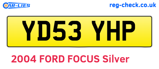 YD53YHP are the vehicle registration plates.