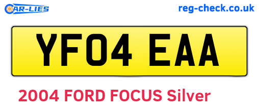 YF04EAA are the vehicle registration plates.