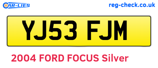 YJ53FJM are the vehicle registration plates.
