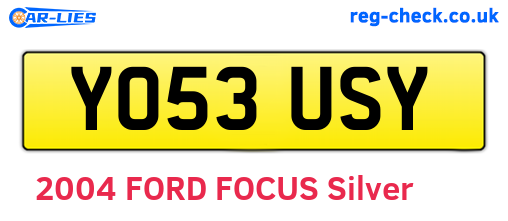 YO53USY are the vehicle registration plates.