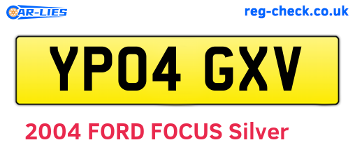 YP04GXV are the vehicle registration plates.