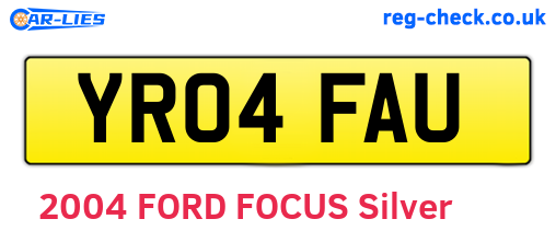 YR04FAU are the vehicle registration plates.