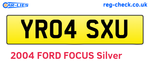 YR04SXU are the vehicle registration plates.