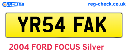 YR54FAK are the vehicle registration plates.