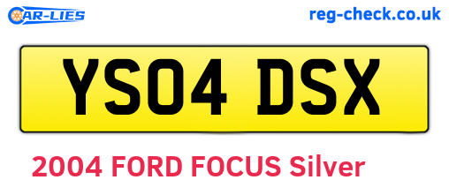 YS04DSX are the vehicle registration plates.