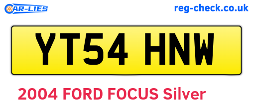 YT54HNW are the vehicle registration plates.