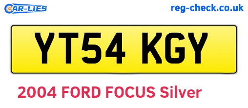 YT54KGY are the vehicle registration plates.