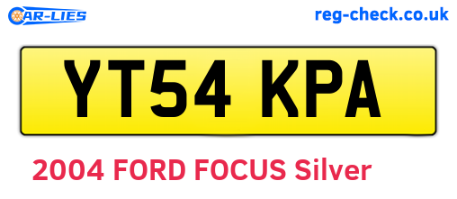 YT54KPA are the vehicle registration plates.