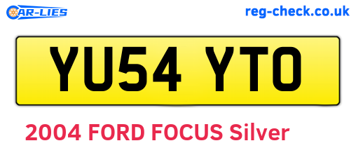 YU54YTO are the vehicle registration plates.