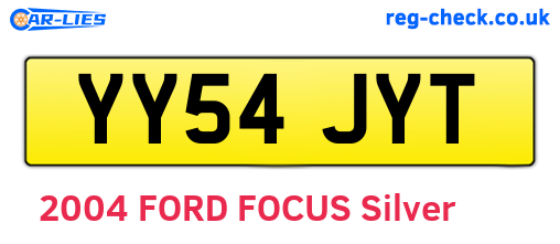 YY54JYT are the vehicle registration plates.
