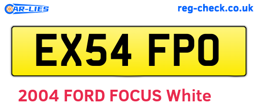 EX54FPO are the vehicle registration plates.