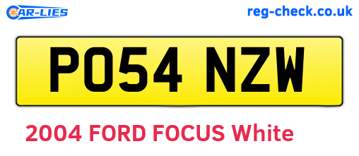 PO54NZW are the vehicle registration plates.