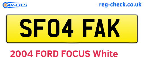 SF04FAK are the vehicle registration plates.