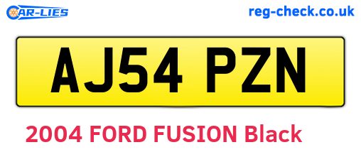 AJ54PZN are the vehicle registration plates.