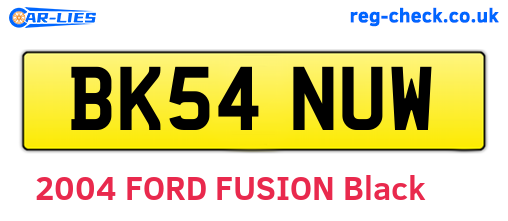 BK54NUW are the vehicle registration plates.