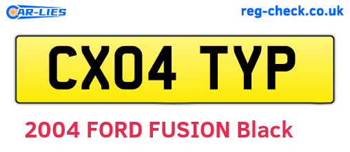 CX04TYP are the vehicle registration plates.
