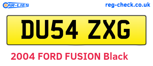 DU54ZXG are the vehicle registration plates.