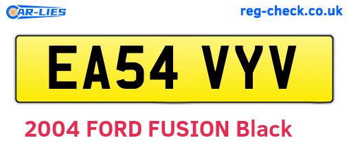 EA54VYV are the vehicle registration plates.