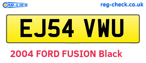 EJ54VWU are the vehicle registration plates.