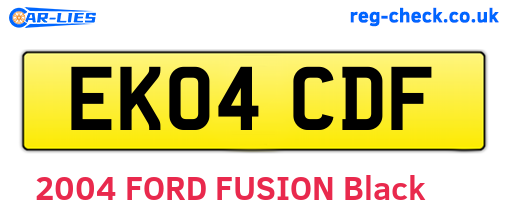 EK04CDF are the vehicle registration plates.