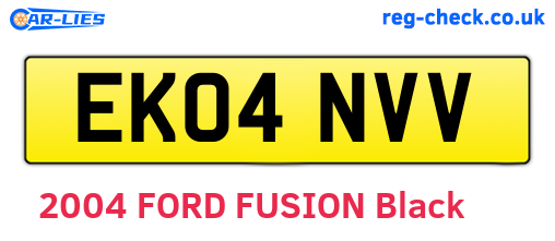 EK04NVV are the vehicle registration plates.