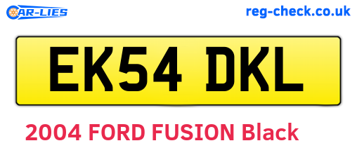 EK54DKL are the vehicle registration plates.