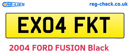 EX04FKT are the vehicle registration plates.