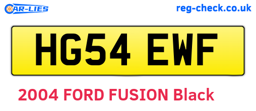 HG54EWF are the vehicle registration plates.