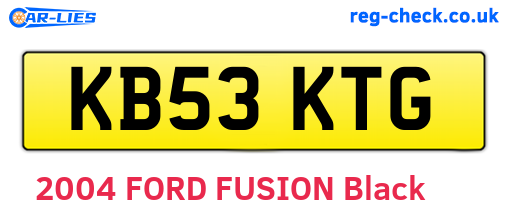KB53KTG are the vehicle registration plates.