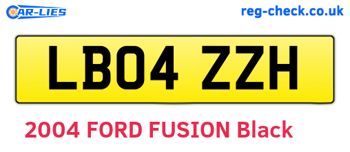 LB04ZZH are the vehicle registration plates.