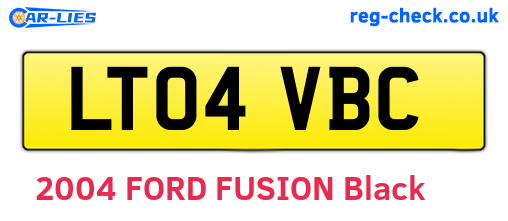 LT04VBC are the vehicle registration plates.