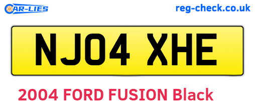 NJ04XHE are the vehicle registration plates.