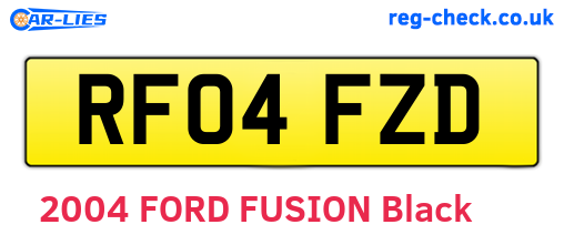 RF04FZD are the vehicle registration plates.