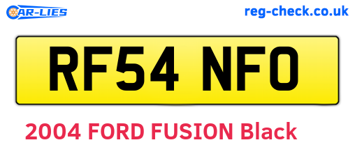 RF54NFO are the vehicle registration plates.