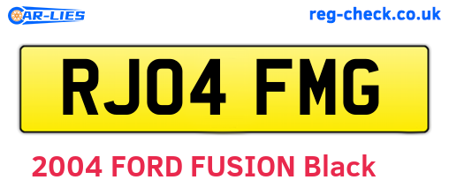 RJ04FMG are the vehicle registration plates.