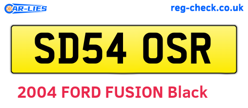 SD54OSR are the vehicle registration plates.