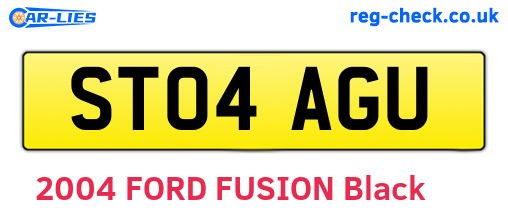 ST04AGU are the vehicle registration plates.